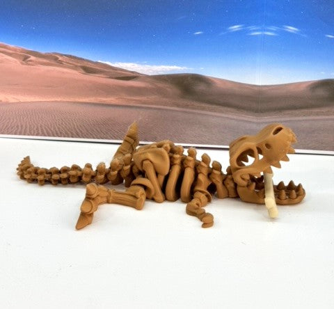 3D Printed Skeleton Dinosaur, Articulated Skeleton T-Rex Tyrannosaurus Dinosaur, Fidget ADHD Autism Toy -ATREX001-BRN