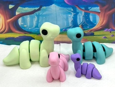 3D Printed Dinosaur, 3D Printed Animals Desktop Toys, 4pcs Brontosaurus Dinosaur Toy, Home Office Decor AD001-TRI (Copy) (Copy)