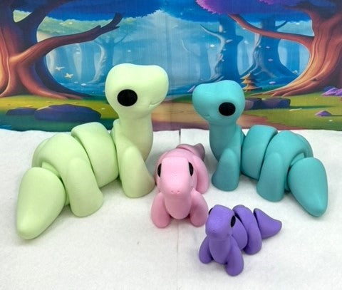 3D Printed Dinosaur, 3D Printed Animals Desktop Toys, 4pcs Brontosaurus Dinosaur Toy, Home Office Decor AD001-TRI (Copy) (Copy)