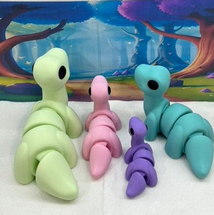 3D Printed Dinosaur, 3D Printed Animals Desktop Toys, 4pcs Brontosaurus Dinosaur Toy, Home Office Decor AD001-TRI (Copy) (Copy)