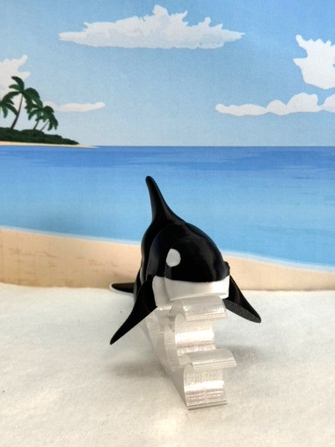 3D Printed Orca, Articulated Orca Killer Whale with Stand, Sea Creatures, Executive Desk Decor, Fidget Toy for ADHD/Autism - AORCA-LARGE