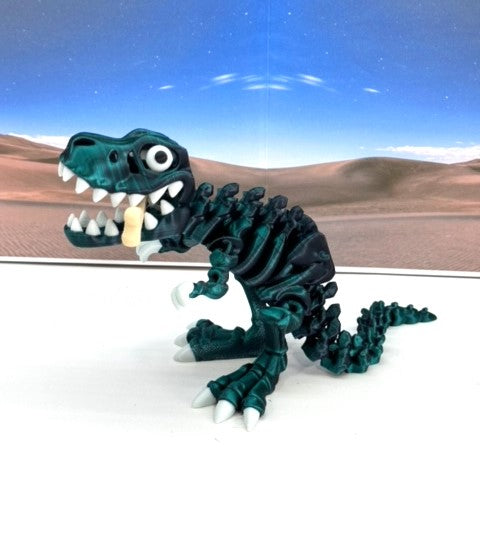 3D Printed Skeleton Dinosaur, Articulated Skeleton T-Rex Tyrannosaurus Dinosaur, Fidget ADHD Autism Toy - ATREX001-BEG