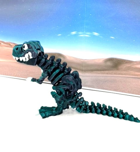3D Printed Skeleton Dinosaur, Articulated Skeleton T-Rex Tyrannosaurus Dinosaur, Fidget ADHD Autism Toy - ATREX001-BEG