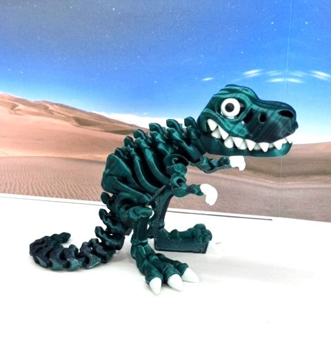 3D Printed Skeleton Dinosaur, Articulated Skeleton T-Rex Tyrannosaurus Dinosaur, Fidget ADHD Autism Toy - ATREX001-BEG