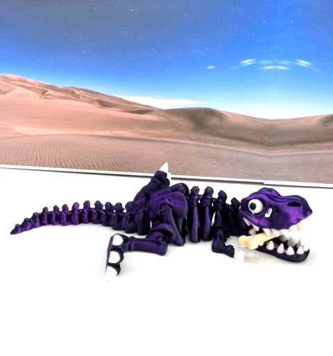 3D Printed Skeleton Dinosaur, Articulated Skeleton T-Rex Tyrannosaurus Dinosaur, Fidget ADHD Autism Toy - ATREX001-BPU