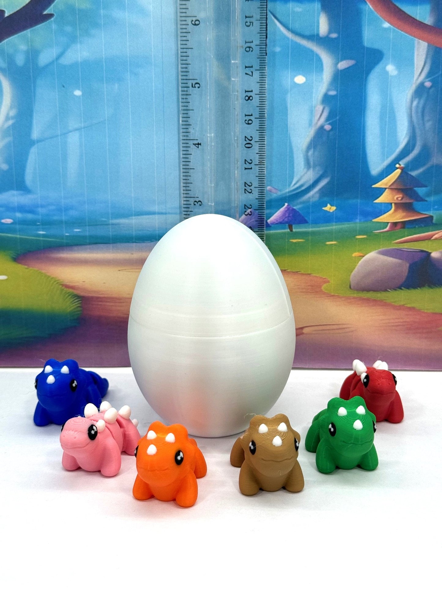 7pcs 3D Printed Mini Dinosaurs with Egg, Articulated Mini Brontosaurus Dinosaurs, Fidget Mini Pocket Pals - MD002-TRI (Copy)