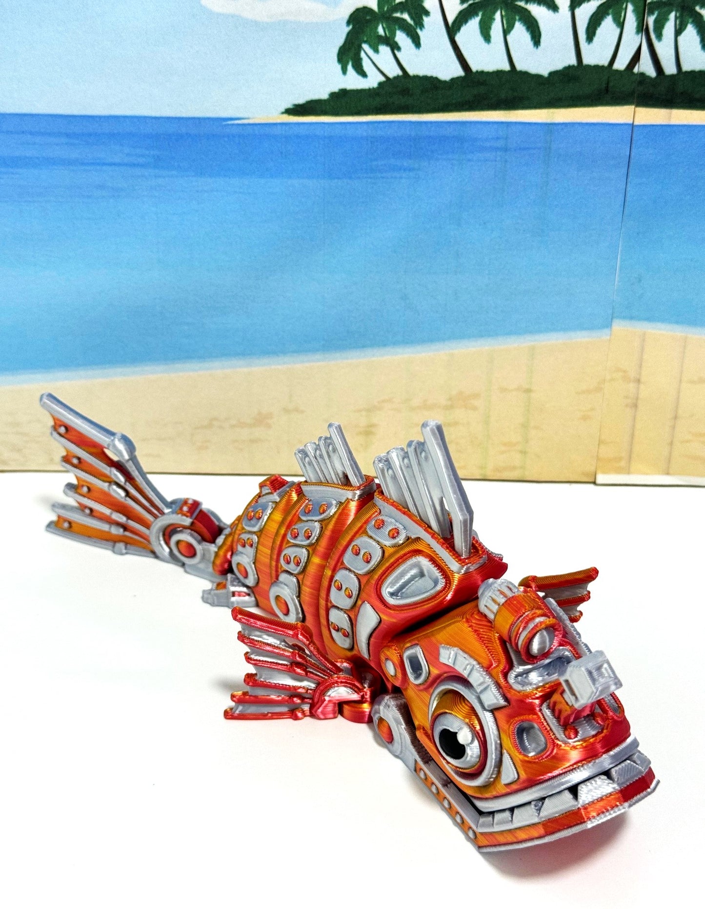 3D Printed Cyber Fish 7" Articulated Futuristic Cyber Fish Toy, Cyber Sci-Fi Fidget Toy