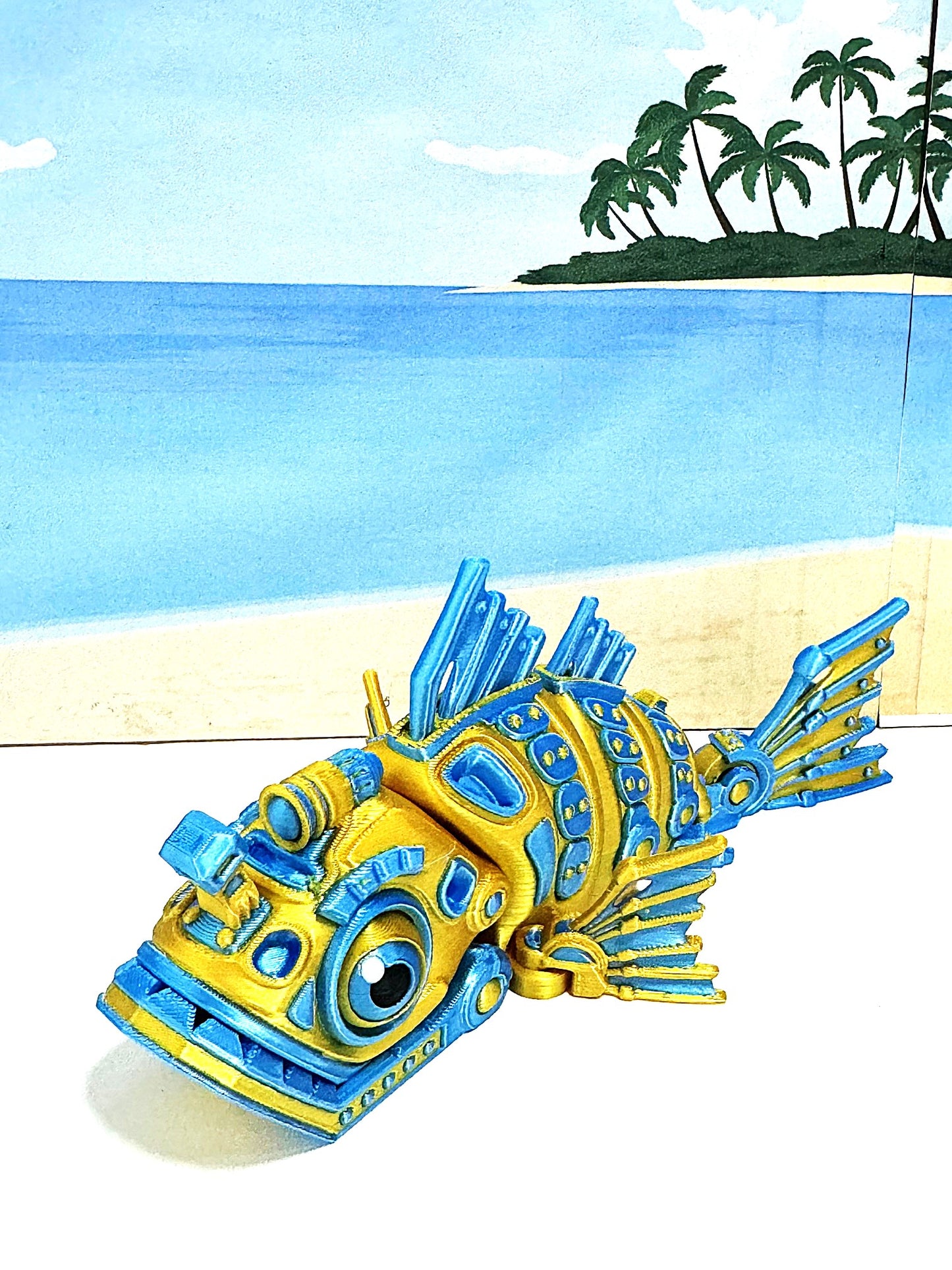 3D Printed Cyber Fish 7" Articulated Futuristic Cyber Fish Toy, Cyber Sci-Fi Fidget Toy