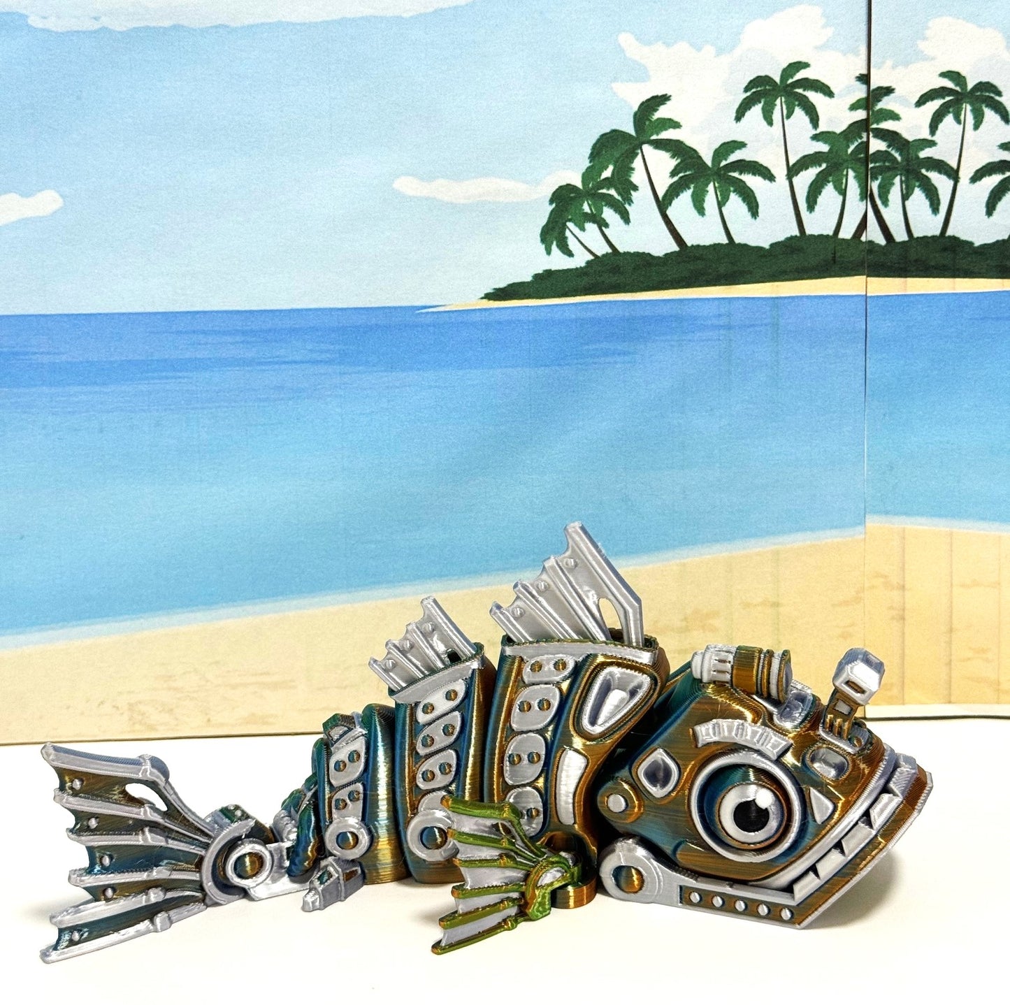 3D Printed Cyber Fish 7" Articulated Futuristic Cyber Fish Toy, Cyber Sci-Fi Fidget Toy