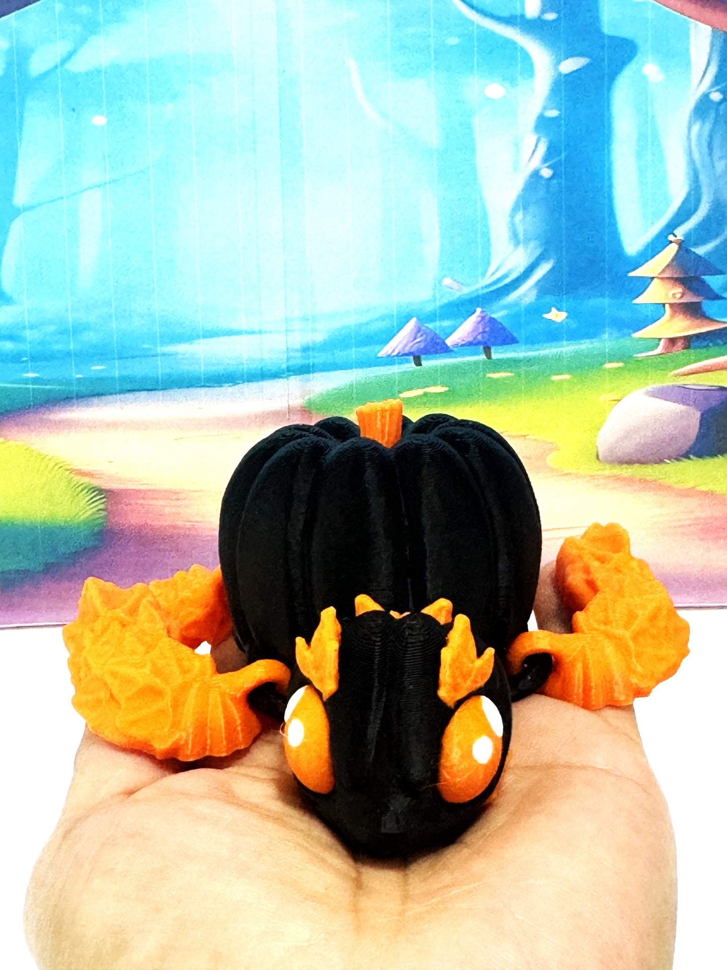 Articulating Pumpkin Turtle, 3" Fall Halloween Decor Desk Decor Fidget ADHD Toy, Articulating Pumpkin Turtle, 4.5" Pumpkin Turtle Fall Decor - APT001-BO
