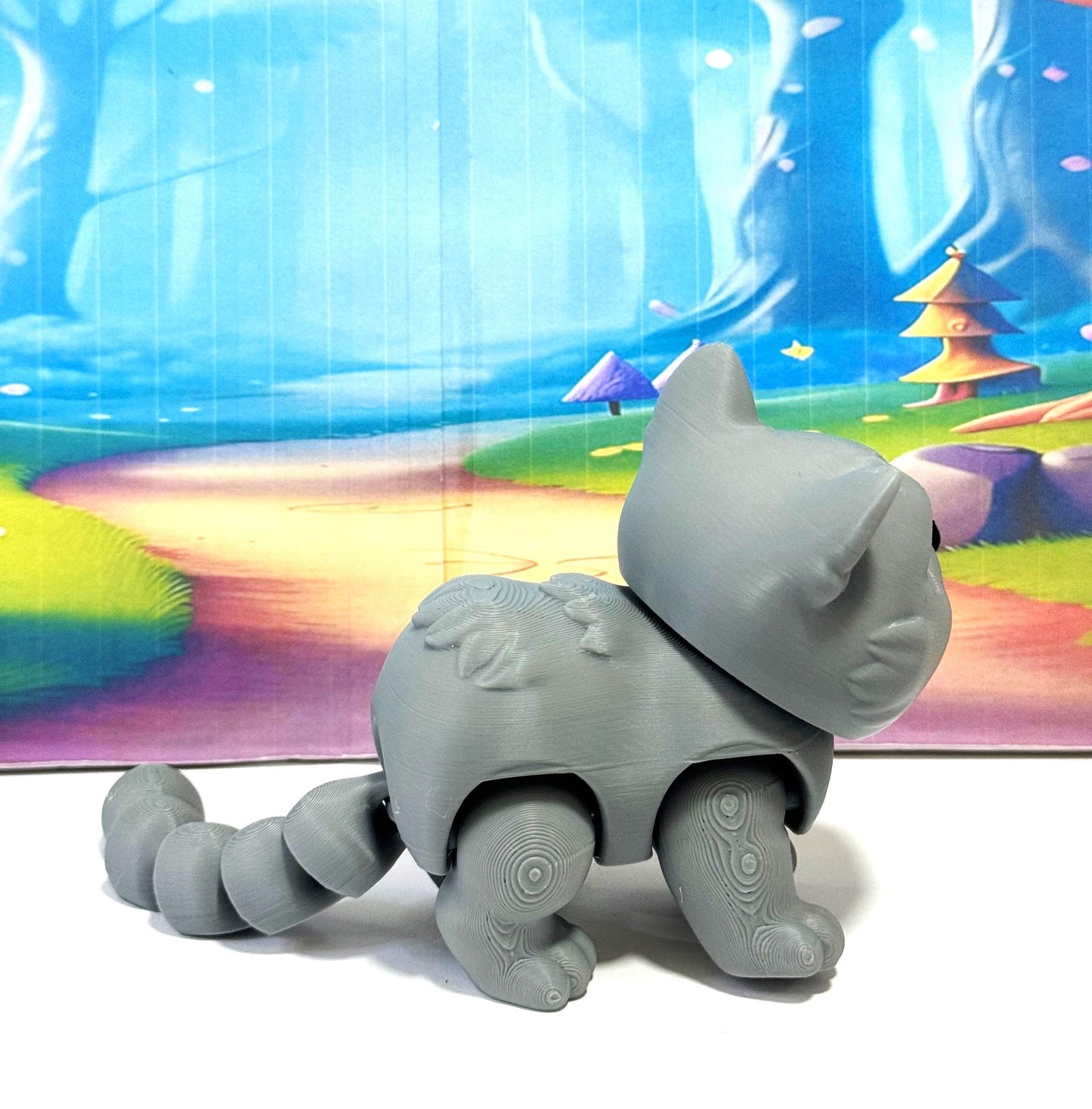 Cute Articulated British Shorthair Cat,6.5" 3D Printed Cat Fidget Toy, Gift for Cat Lovers - ABSHC-Gray