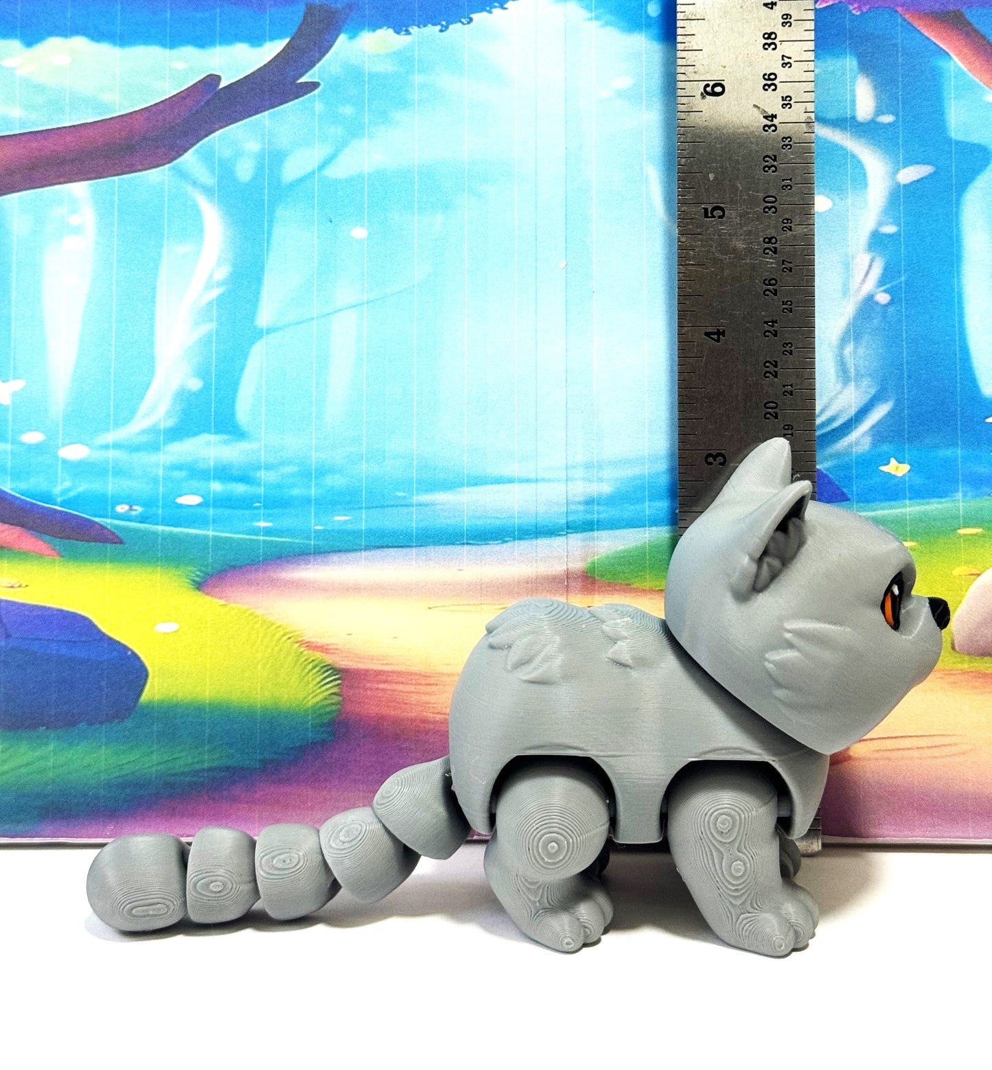 Cute Articulated British Shorthair Cat,6.5" 3D Printed Cat Fidget Toy, Gift for Cat Lovers - ABSHC-Gray