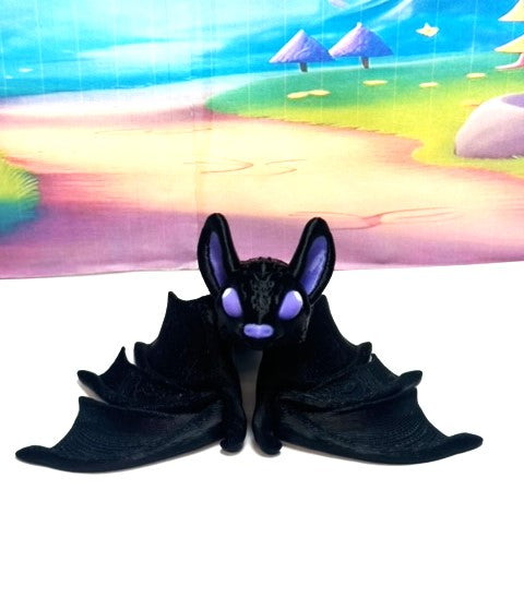 3D Printed Bat, Articulated Cinderbat for Halloween Decor, Spooky Poseable Fidget Trick or Treat Bats
