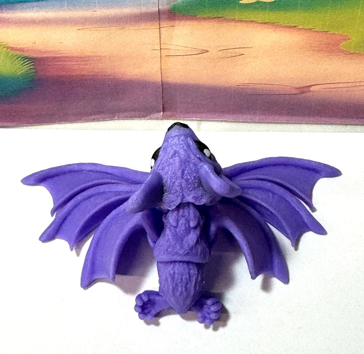 Articulated Cinderbat for Halloween Decor, 3D Printed Bat, Purple Poseable Fidget Trick or Treat Mini Bats