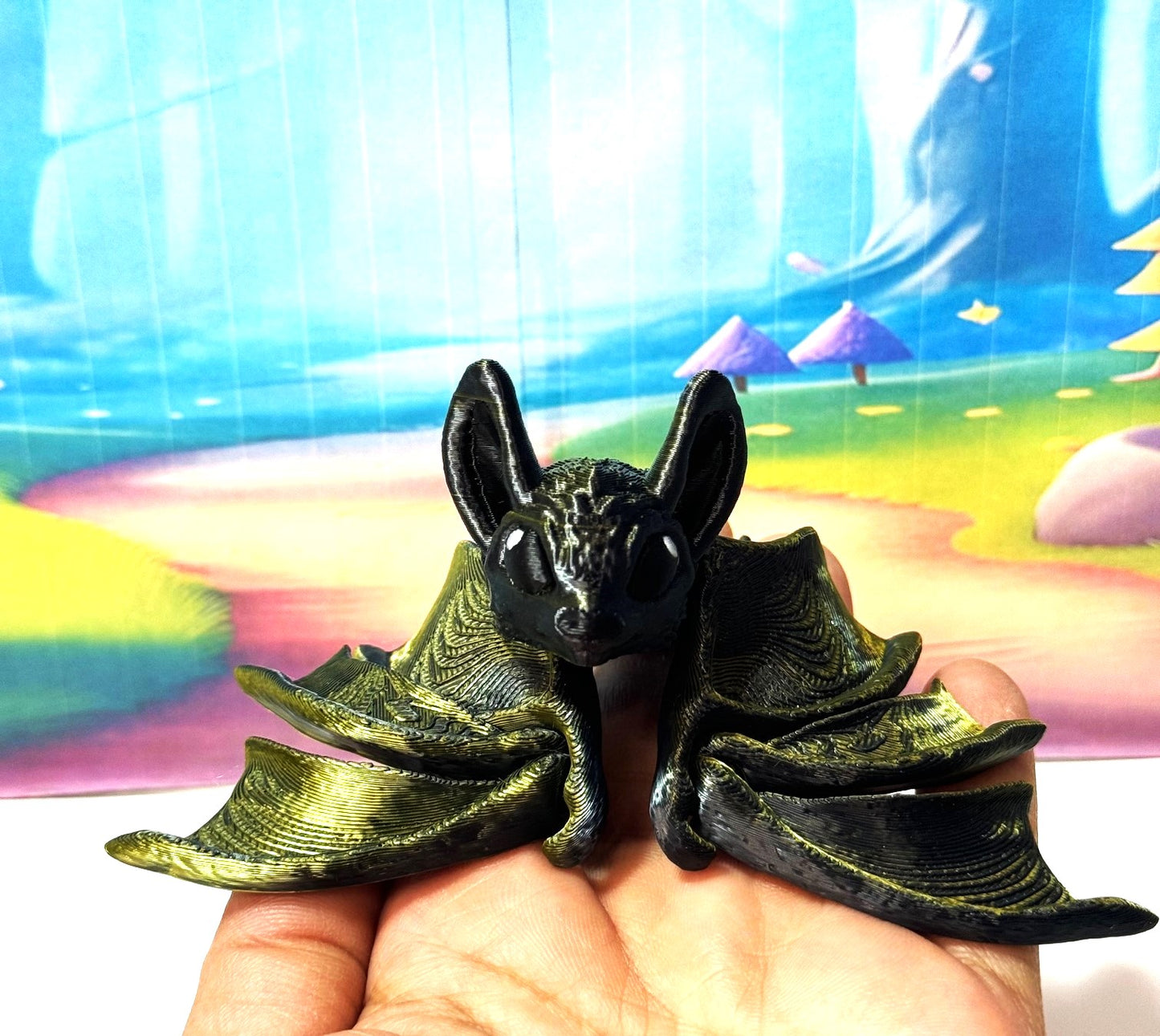 Articulated Bat, 3D Printed Bat, Cinderbat for Halloween Decor, Spooky Poseable Trick or Treat Bats