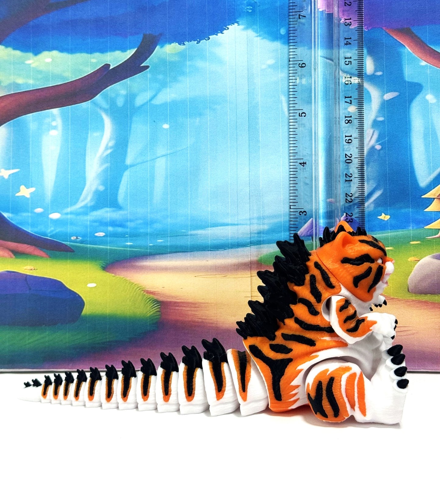 Cute Catzilla Statue for Home Decor, 3D Printed Meowzilla Statue Durable Fidget Toy, Stress Relief Toy