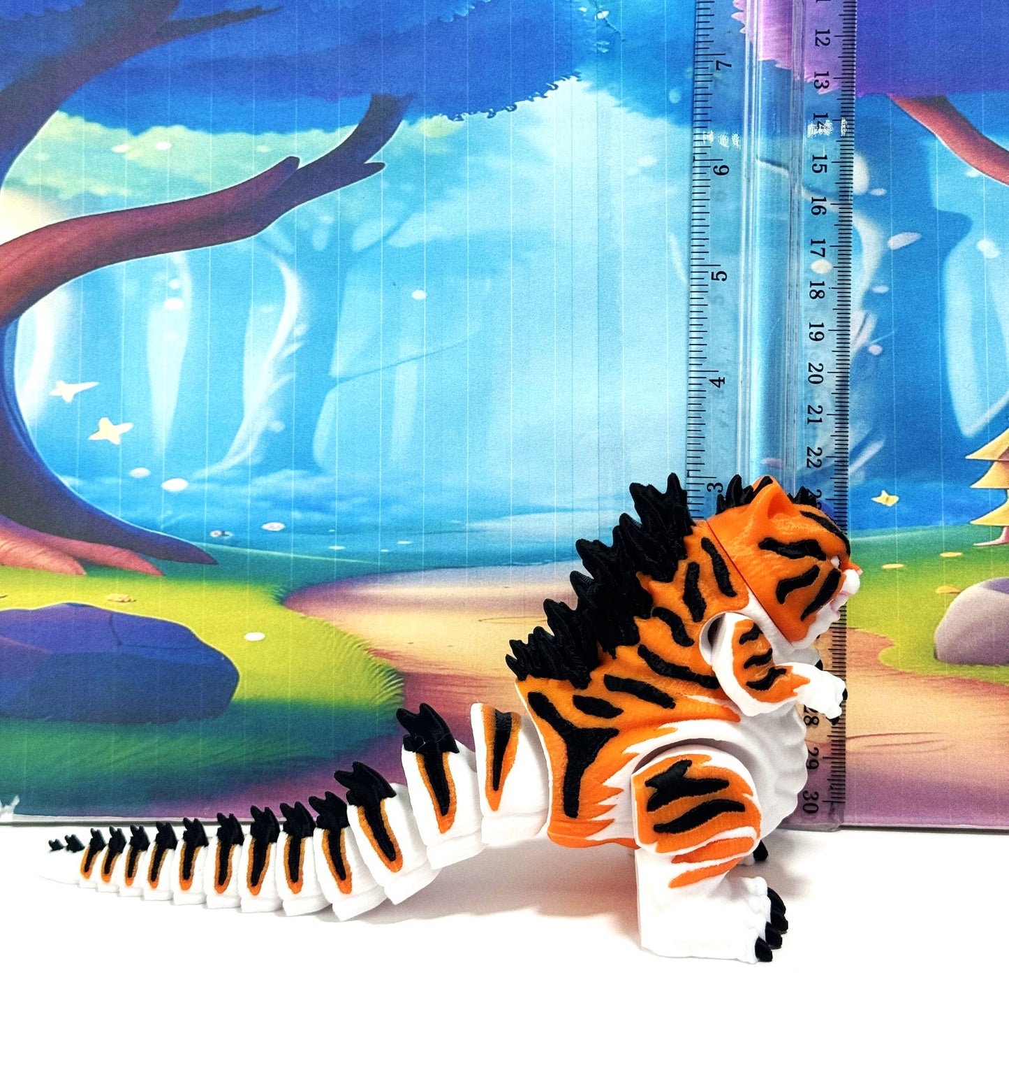 Cute Catzilla Statue for Home Decor, 3D Printed Meowzilla Statue Durable Fidget Toy, Stress Relief Toy
