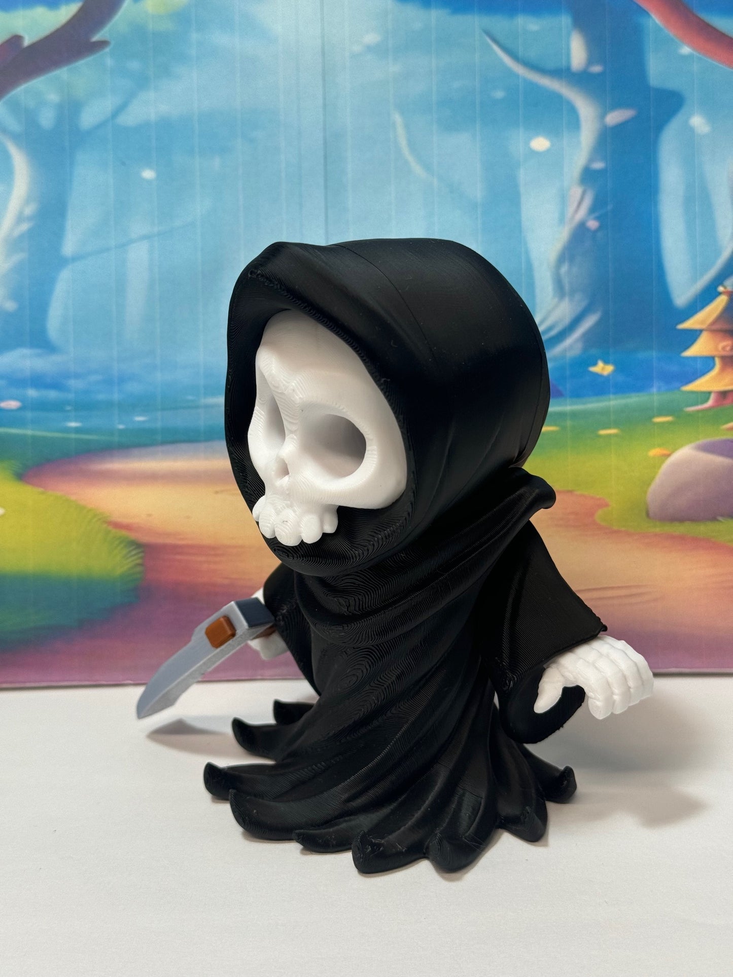 2pcs Grisly Reaper Halloween Decor, Grim Reaper Figurine, Spooky Halloween Decoration | Black Spooky Desk Ornament -AGR-4x