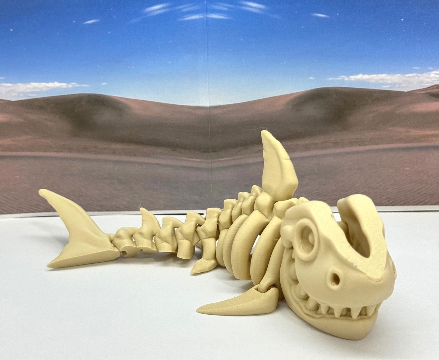 3D Printed Skeleton Shark, 7" Articulated Shark Toy, Skeleton Shark Toy, Fidget ADHD Autism Toy