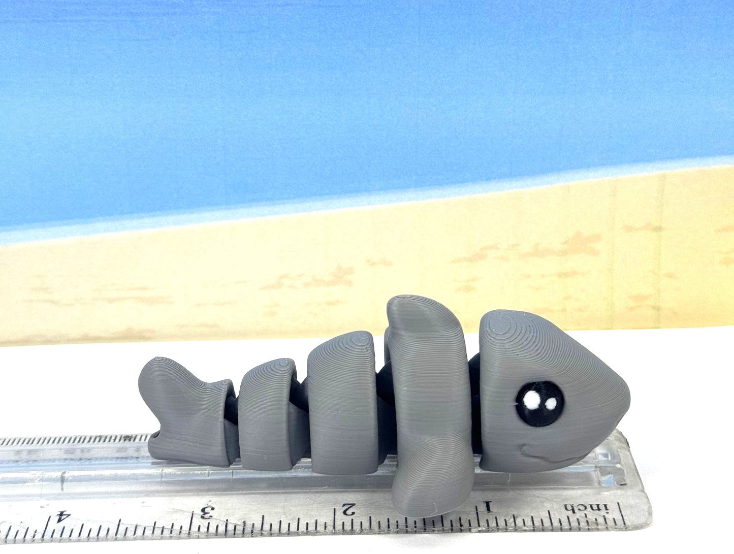3D Printed Baby Shark, Sealife Creature, Articulated Baby Shark, Fidget ADHD Toy ABS001
