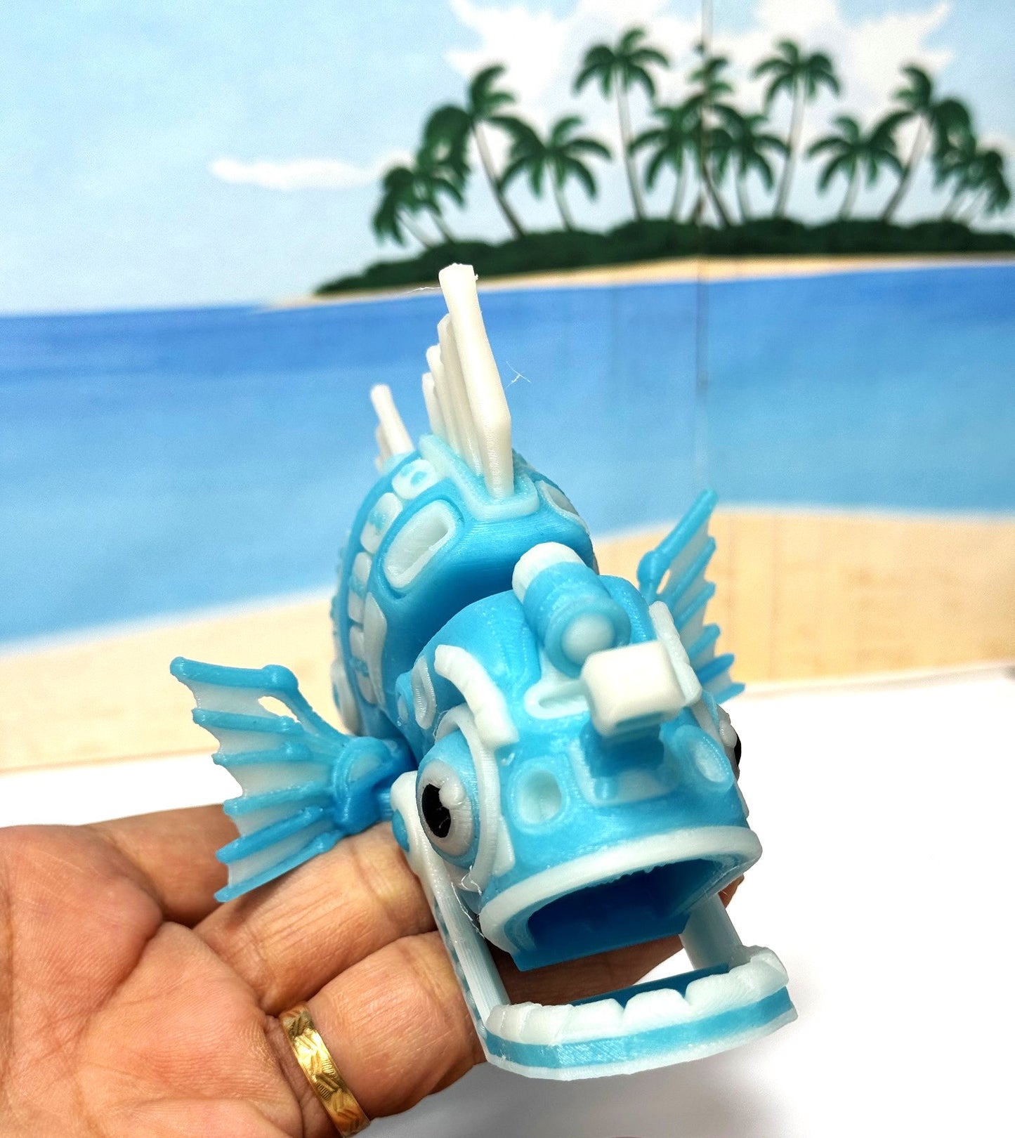 3D Printed Cyber Fish 7" Articulated Futuristic Cyber Fish Toy, 3D Printed Cyber Sci-Fi Toy (Copy)