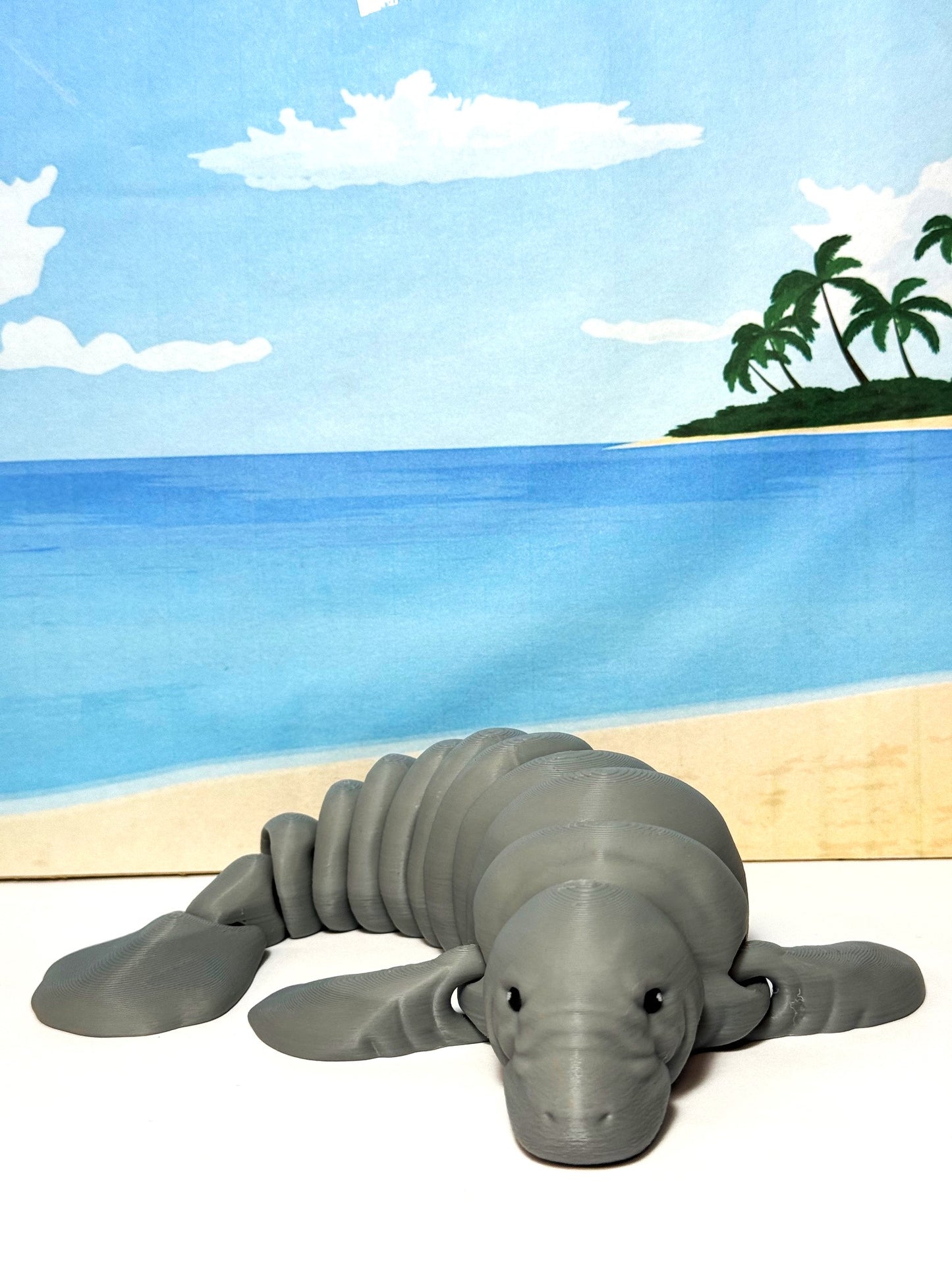 2pcs Cute 3D Printed Manatee, Mother and Child Manatee, Flexible Fidget Toy, Sea Animal Creatures, Stress Relief Fidget Toy