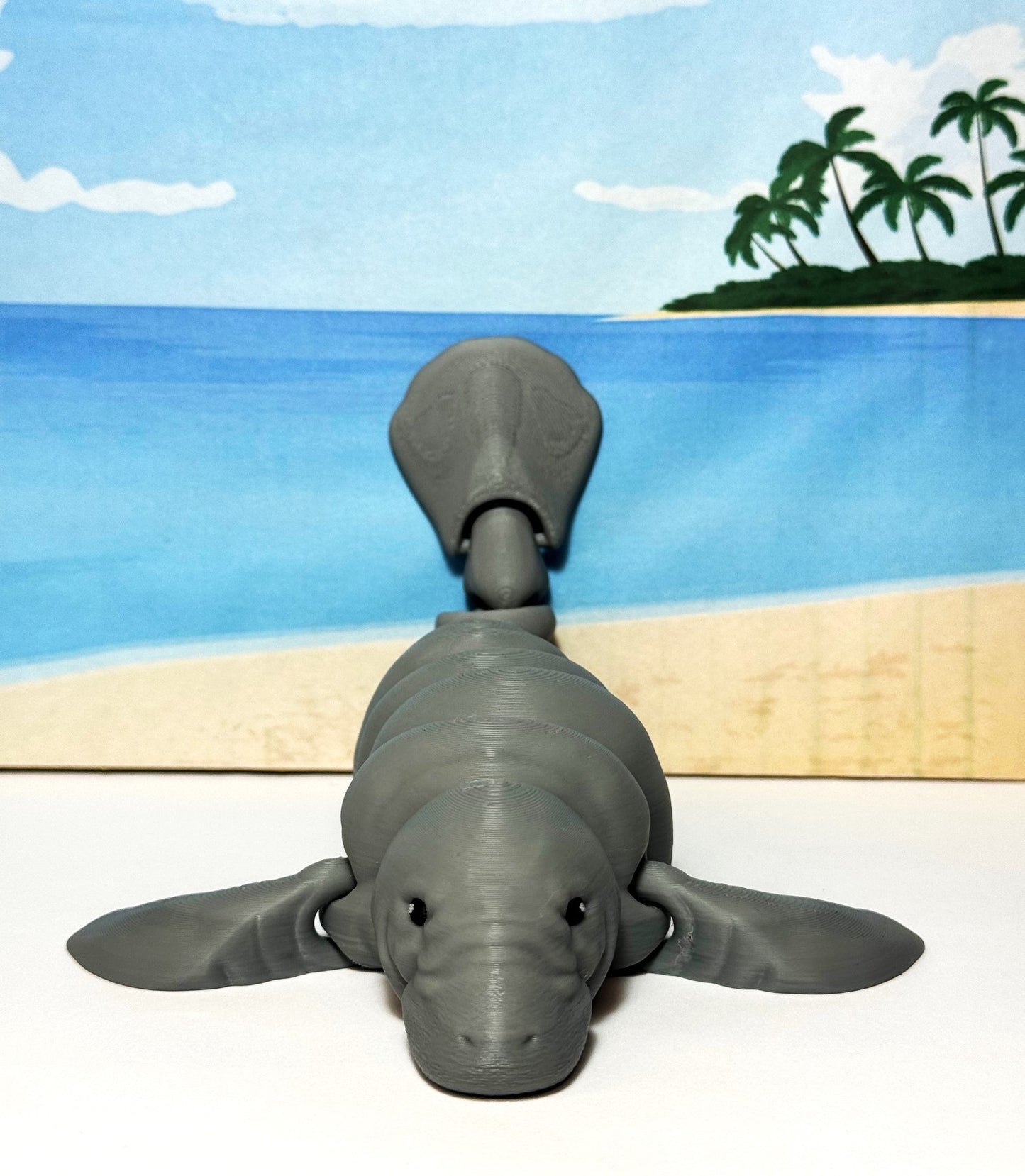 2pcs Cute 3D Printed Manatee, Mother and Child Manatee, Flexible Fidget Toy, Sea Animal Creatures, Stress Relief Fidget Toy