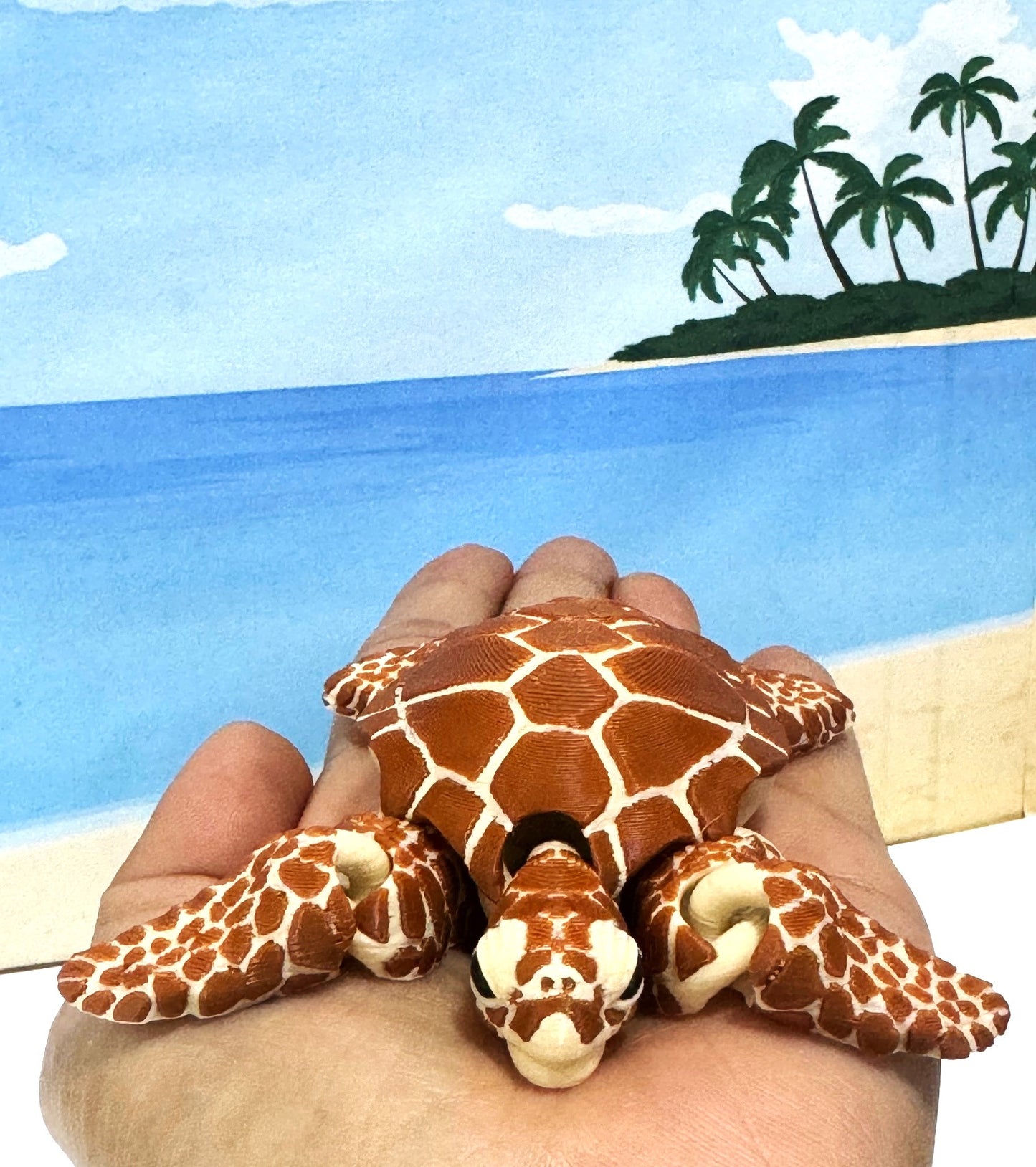 2pcs Cute Articulated Sea Turtle, 3d Printed Mother and Child Sea Turtle, Flexible Fidget Toy, Sea Animal Creatures