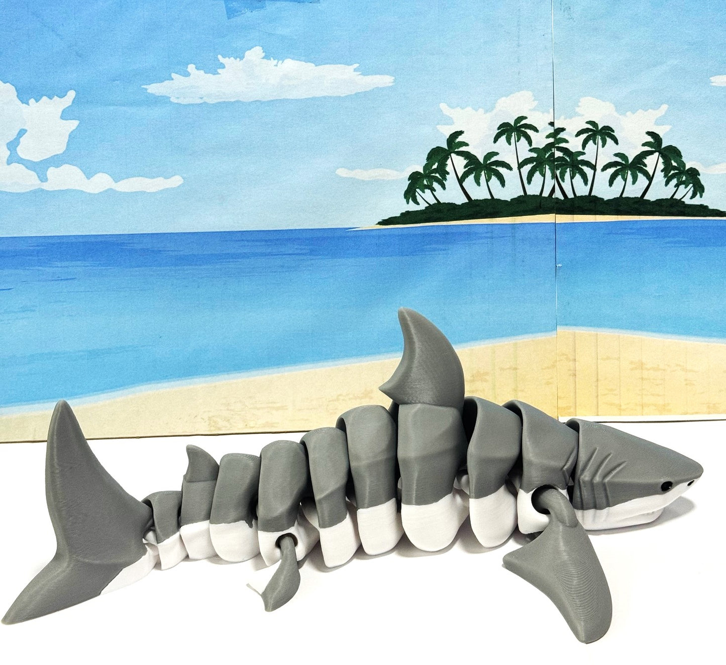 Articulated Shark, 3D Printed Ocean Creature, 12" Fidget ADHD Shark Toy