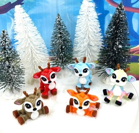 5pcs 3d Printed Mini Reindeers, Christmas Baby Reindeers Charms, Fidget ADHD Autism Toy, Holiday Decor - MCR002X5