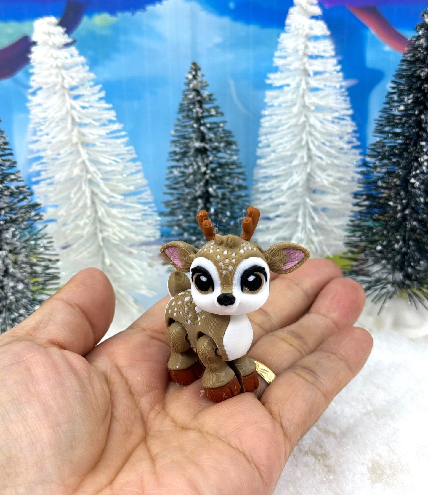 5pcs 3d Printed Mini Reindeers, Christmas Baby Reindeers Charms, Fidget ADHD Autism Toy, Holiday Decor - MCR002X5