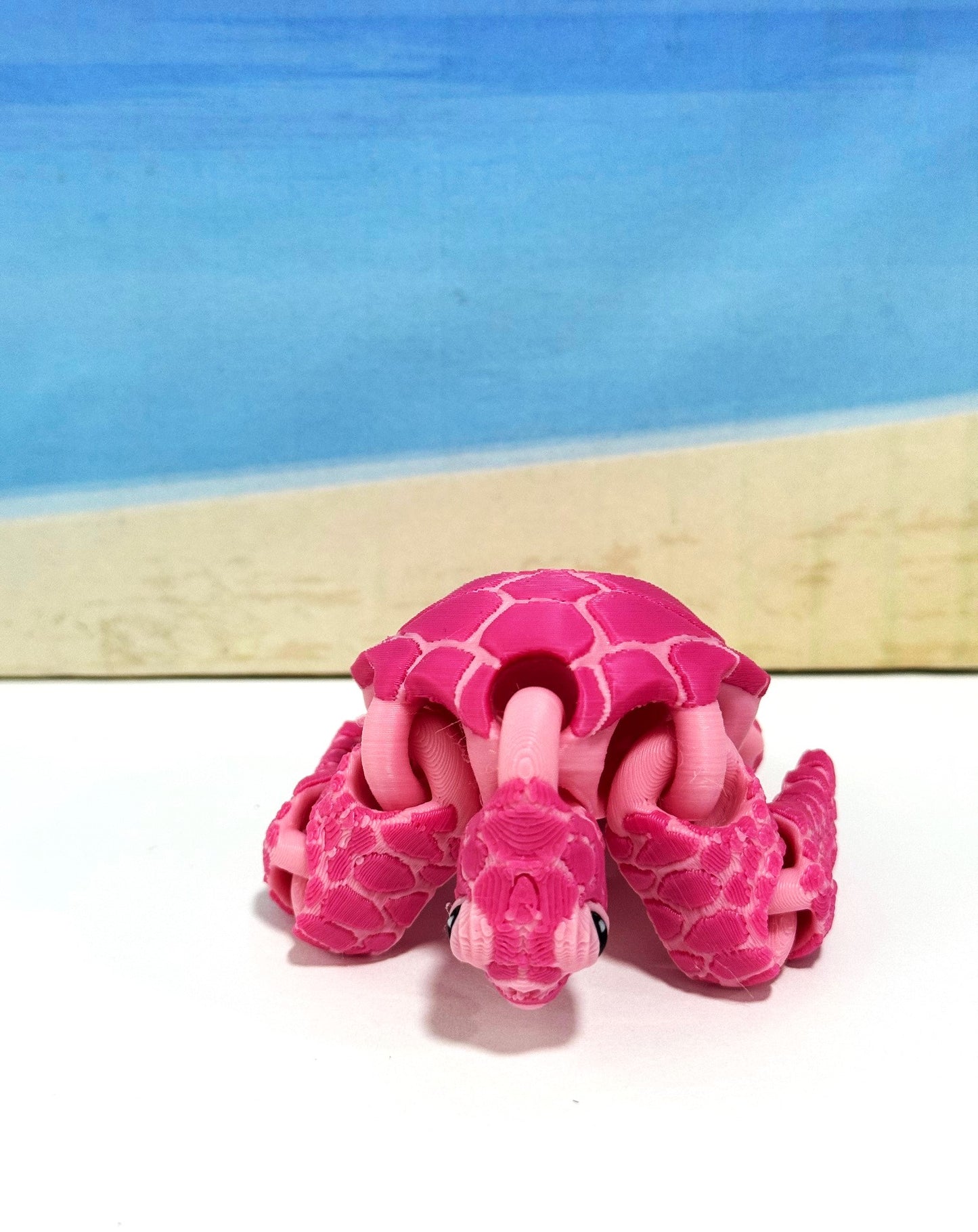 Cute Articulated Sea Turtle, 4" 3d Printed Sea Turtle, Flexible Fidget Toy, Sea Animal Creatures