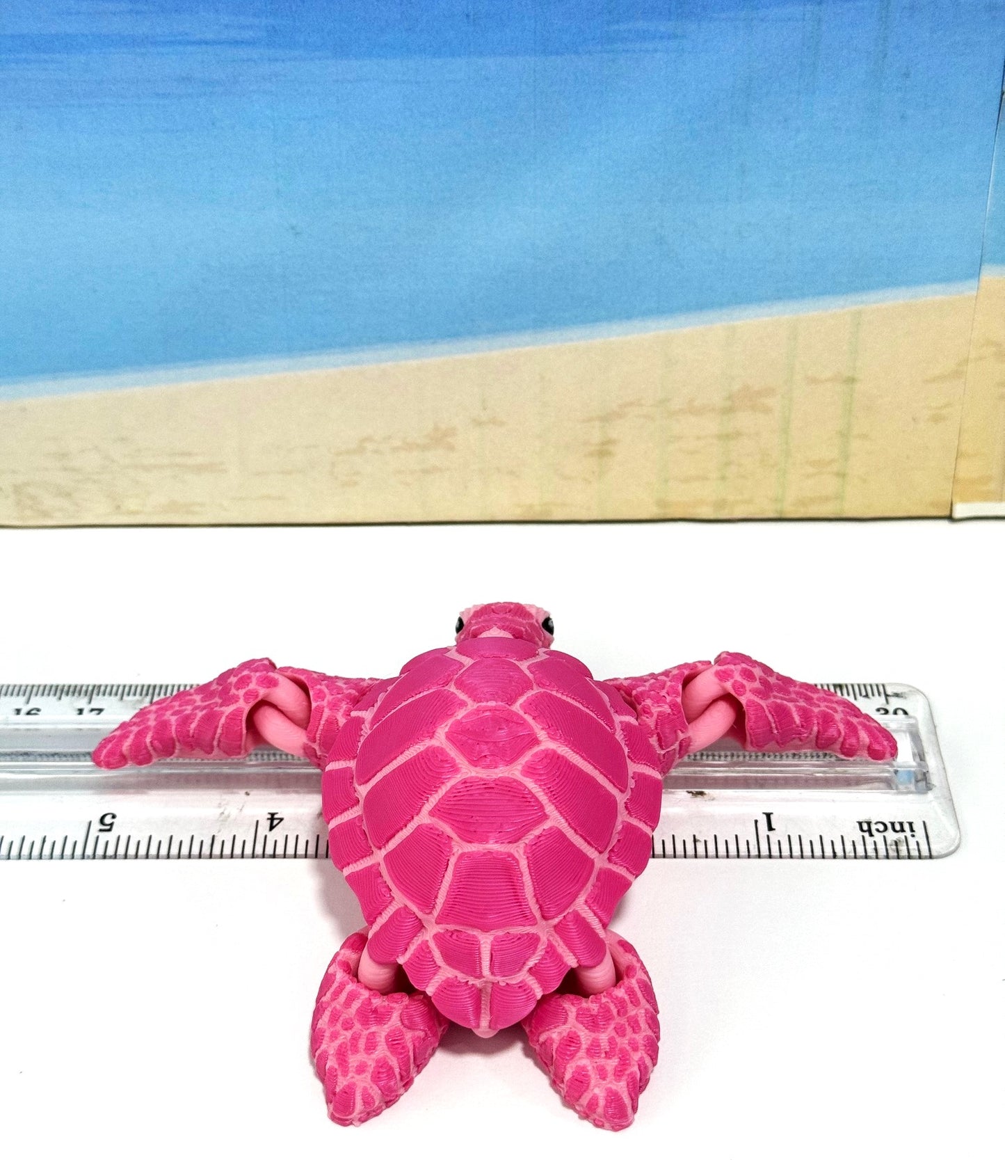 Cute Articulated Sea Turtle, 4" 3d Printed Sea Turtle, Flexible Fidget Toy, Sea Animal Creatures