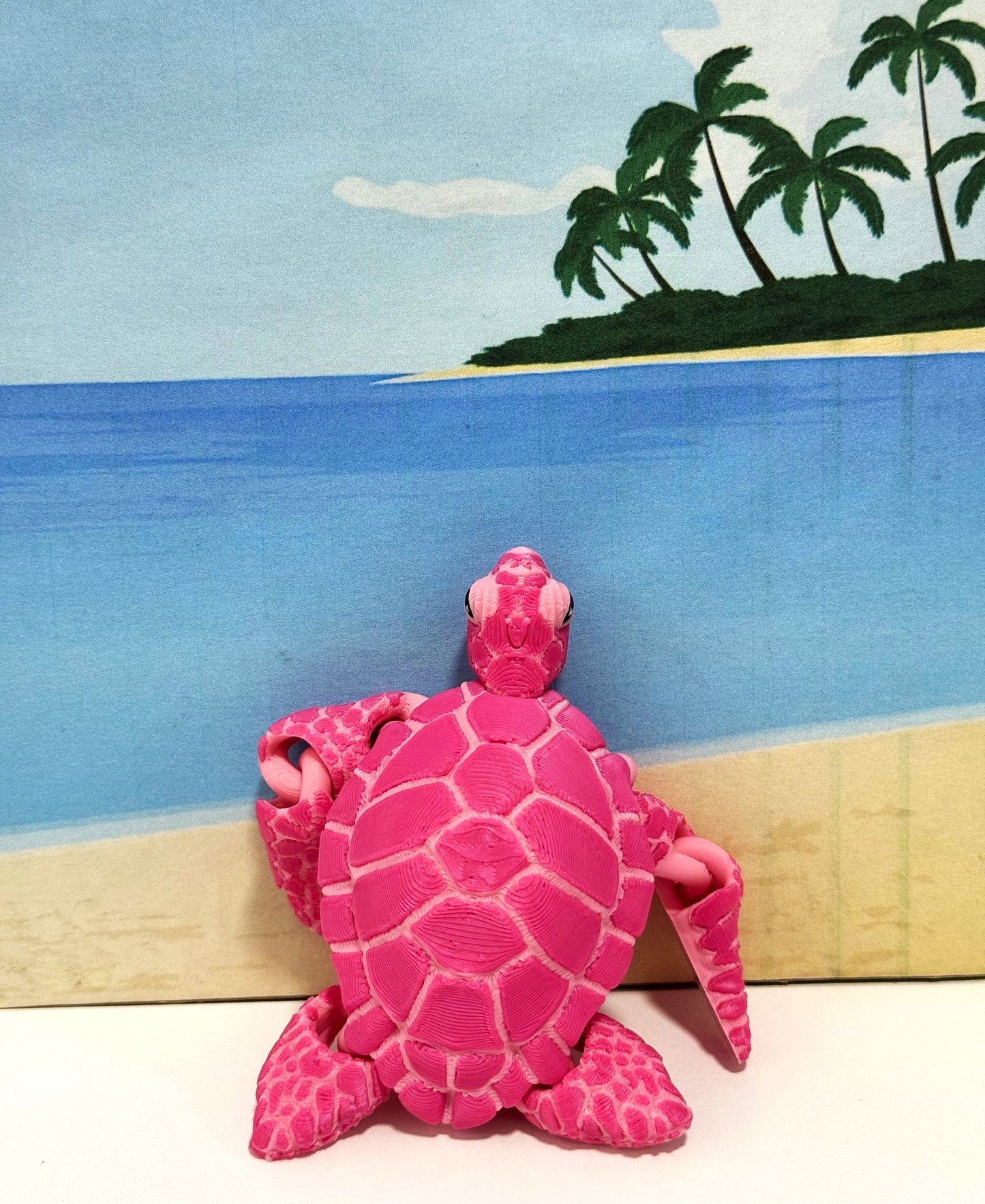 Cute Articulated Sea Turtle, 4" 3d Printed Sea Turtle, Flexible Fidget Toy, Sea Animal Creatures