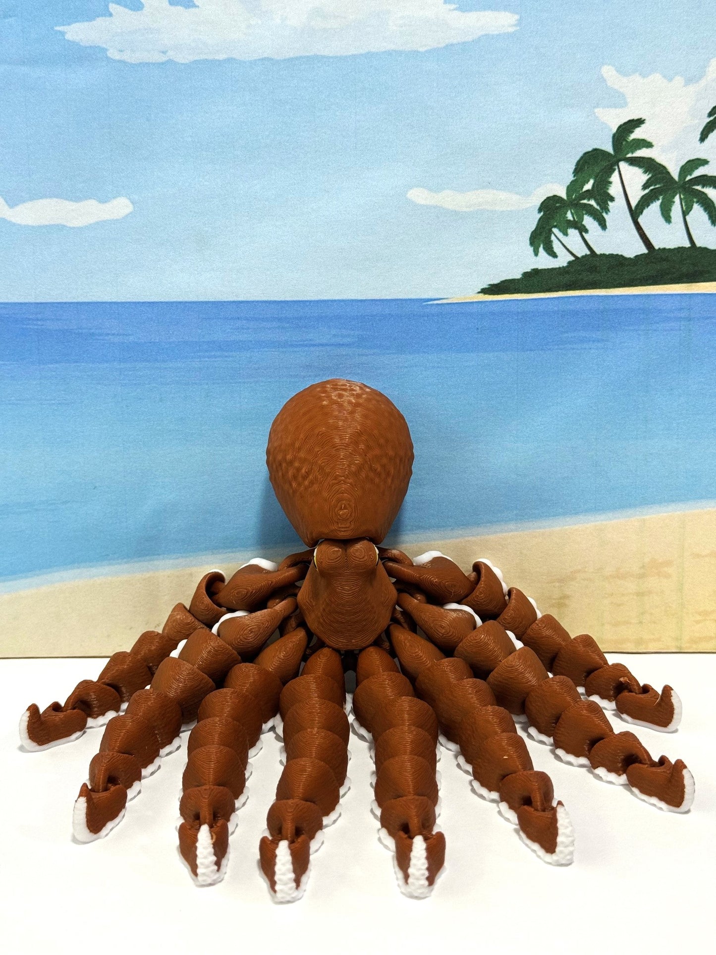 Cute Articulated Octopus, 7" 3D Printed Octopus, Flexible Fidget Toy, Sea Animal Creatures