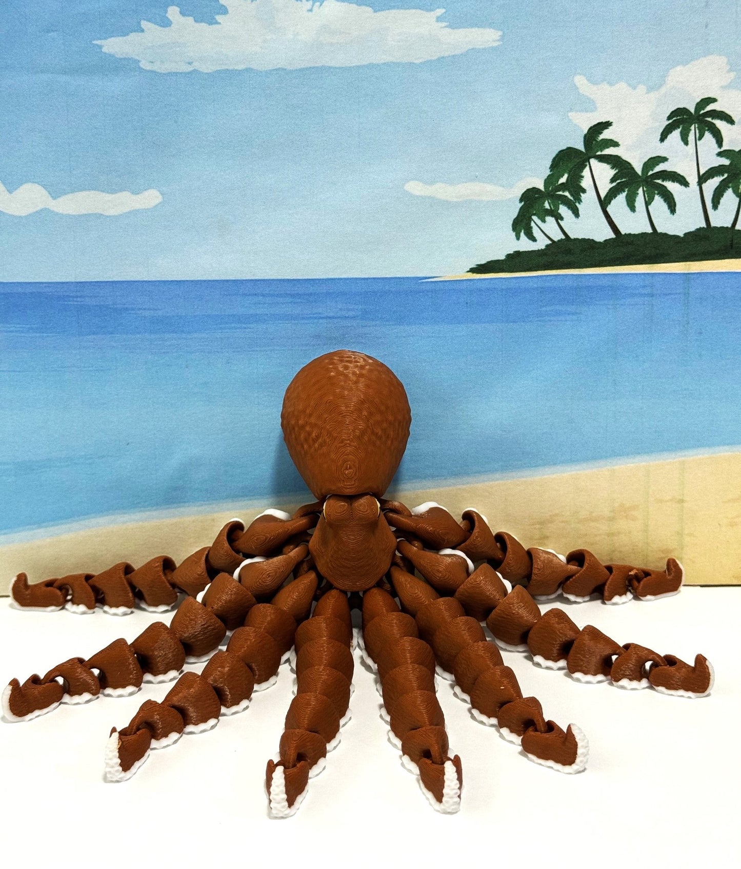 Cute Articulated Octopus, 7" 3D Printed Octopus, Flexible Fidget Toy, Sea Animal Creatures