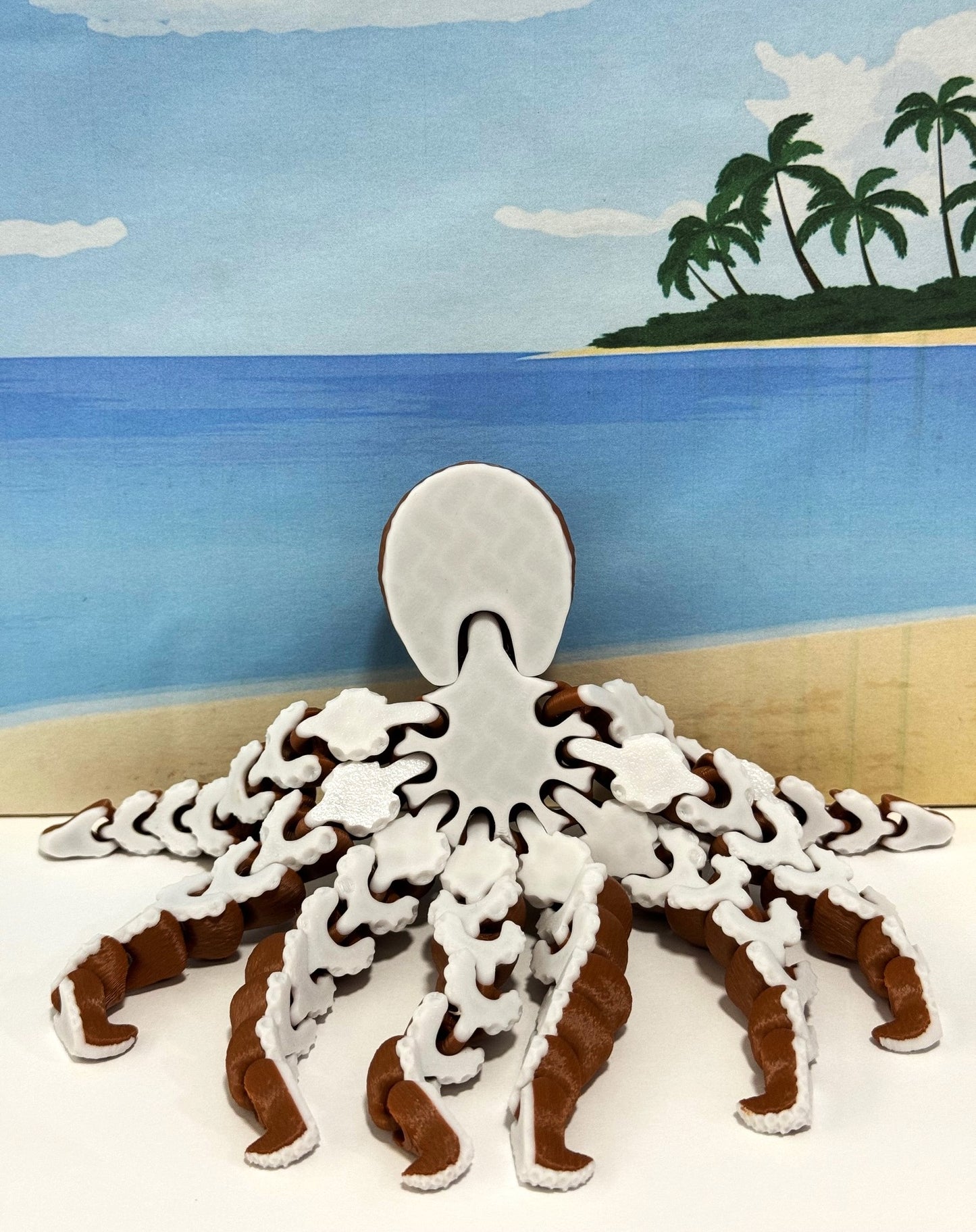 Cute Articulated Octopus, 7" 3D Printed Octopus, Flexible Fidget Toy, Sea Animal Creatures