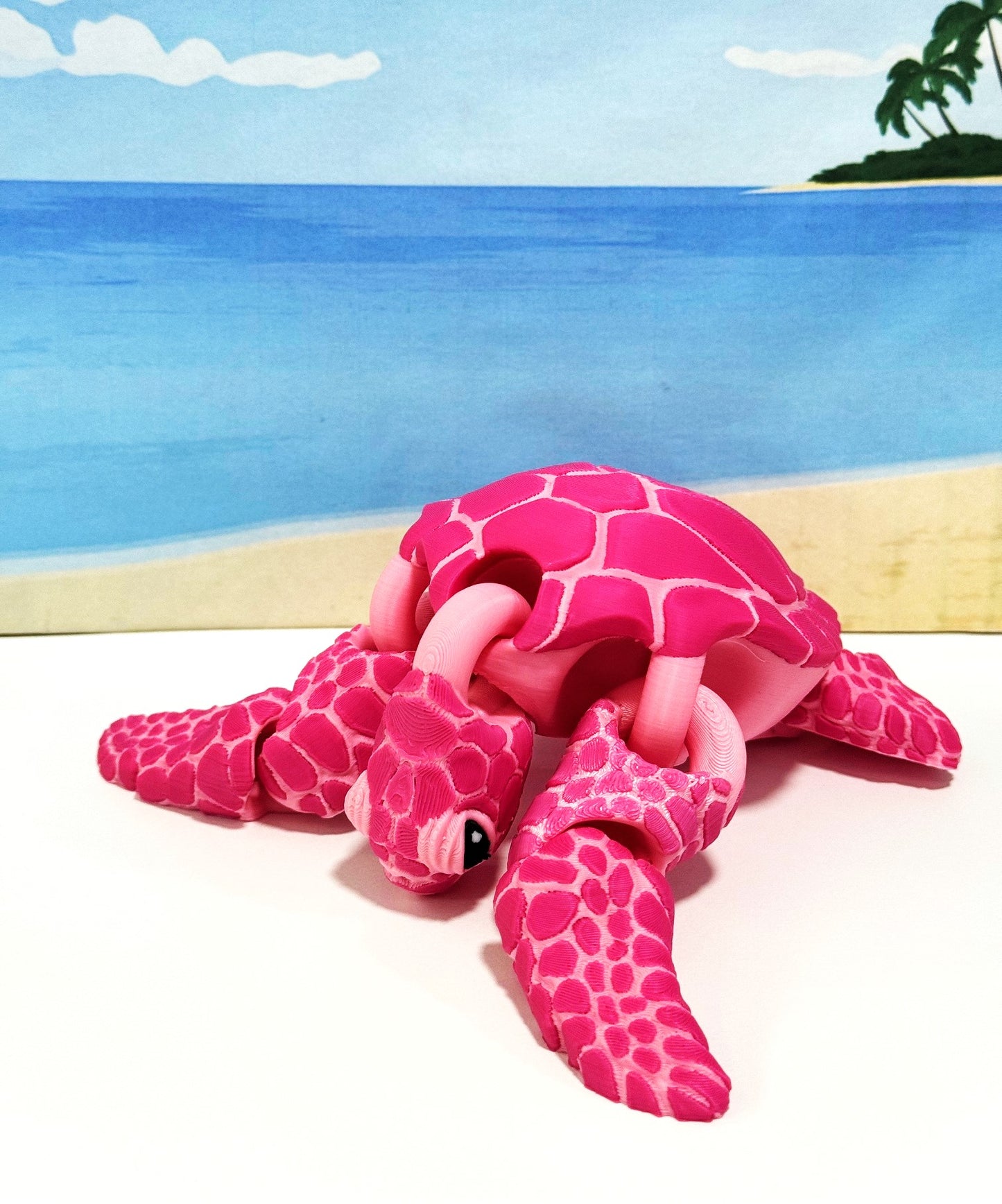 Cute Articulated Sea Turtle, 6.5" 3D Printed Sea Turtle, Flexible Fidget Toy, Sea Animal Creatures