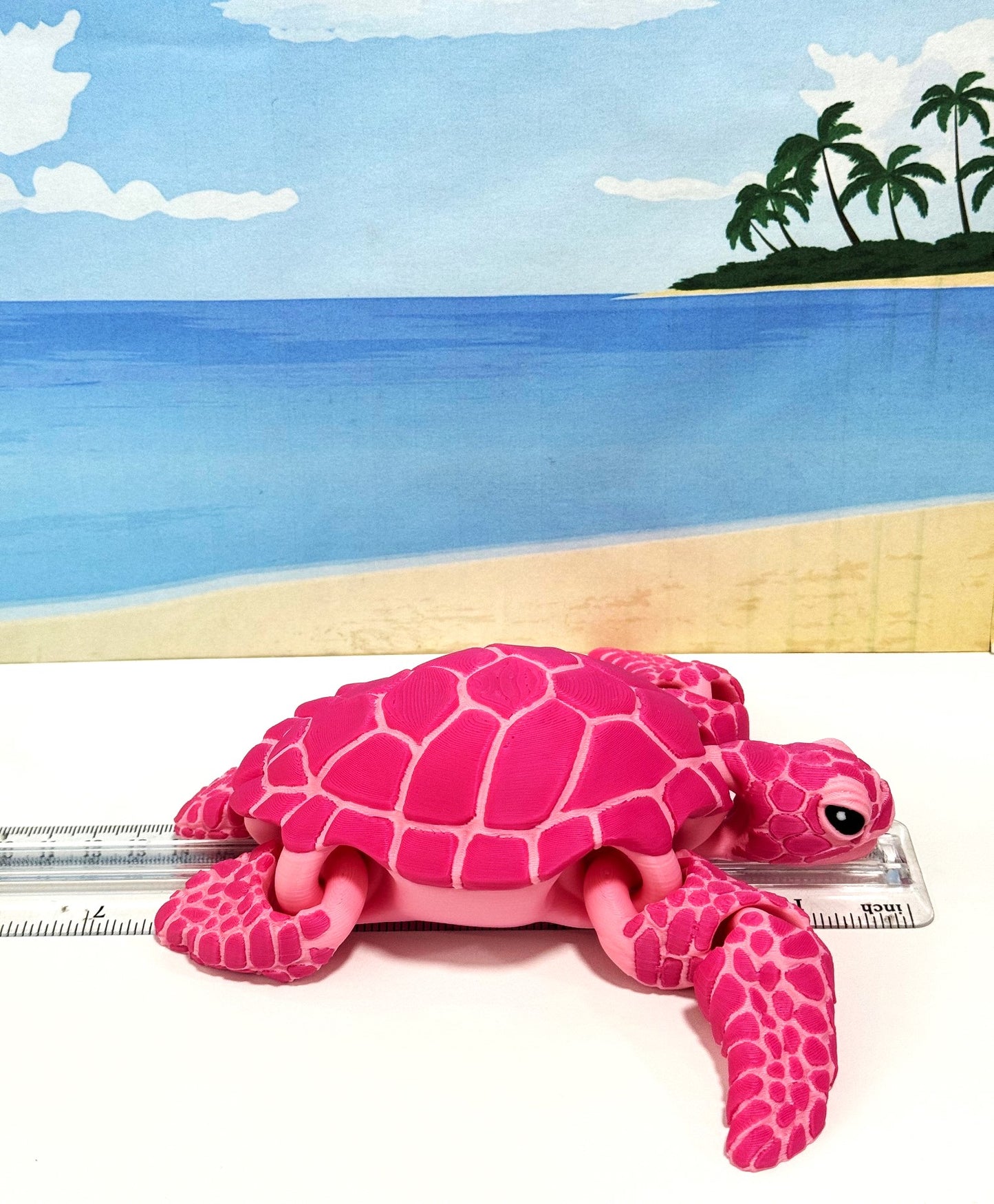 Cute Articulated Sea Turtle, 6.5" 3D Printed Sea Turtle, Flexible Fidget Toy, Sea Animal Creatures