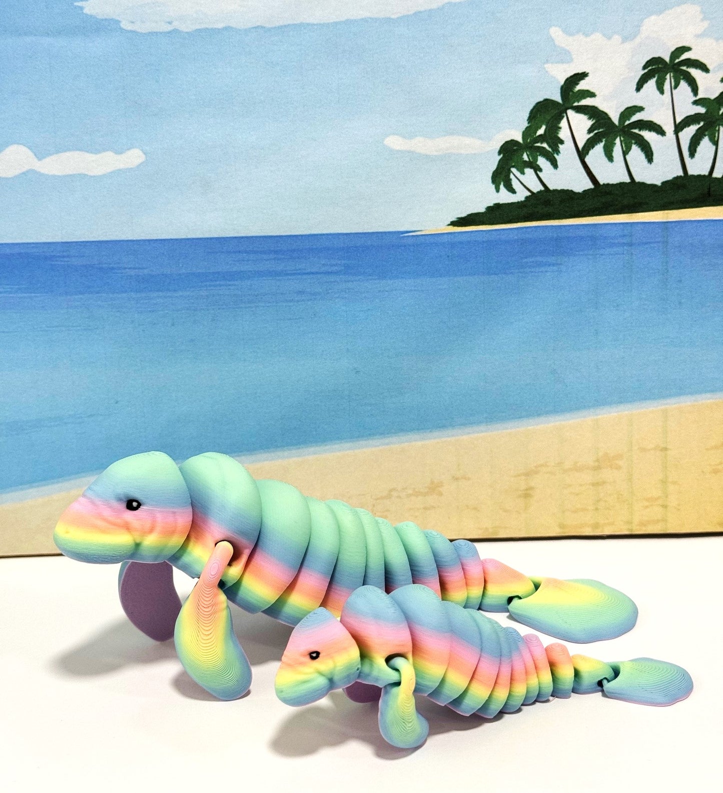 2pcs Cute Articulated Manatee, 3D Printed Sea Animal Creatures Manatees, Stress Relief Fidget Toys