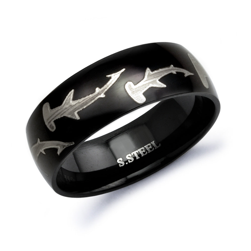Hammerhead Shark Ring, Personalized Stainless Steel Ring for Men Customized Promise Ring SSR407