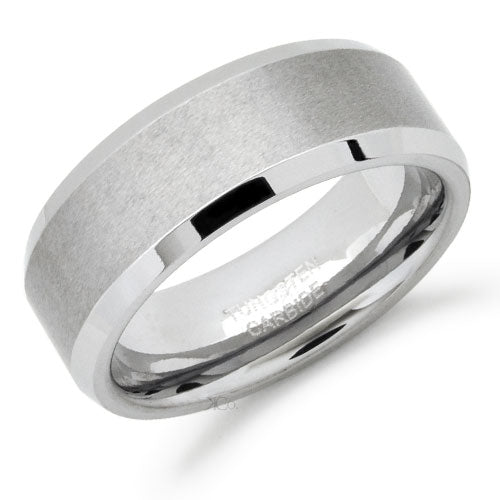 Personalized Tungsten Ring for Men 8mm Brushed Tungsten Carbide Engagement Wedding Band Customized Promise Ring