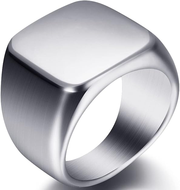 John 3:16 Ring, Personalized Stainless Steel Signet Ring for Men Polished Customized Ring SSR873