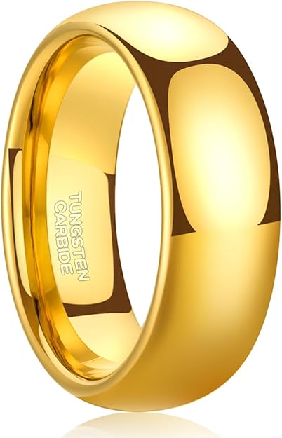 8mm/6mm Tungsten Rings, Personalized His & Hers Couples Rings, Anniversary Ring Set TCR382