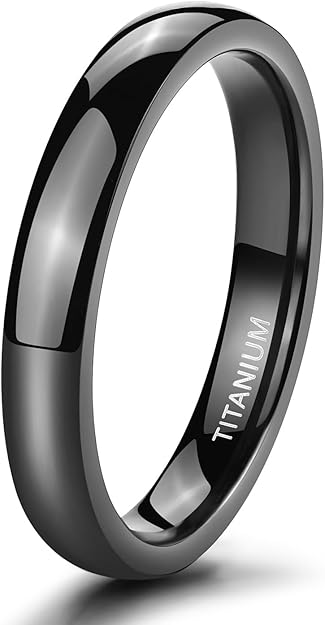 6MM/4MM Titanium Rings, Personalized His & Hers Couples Ring Set, Anniversary Ring Set TRB244