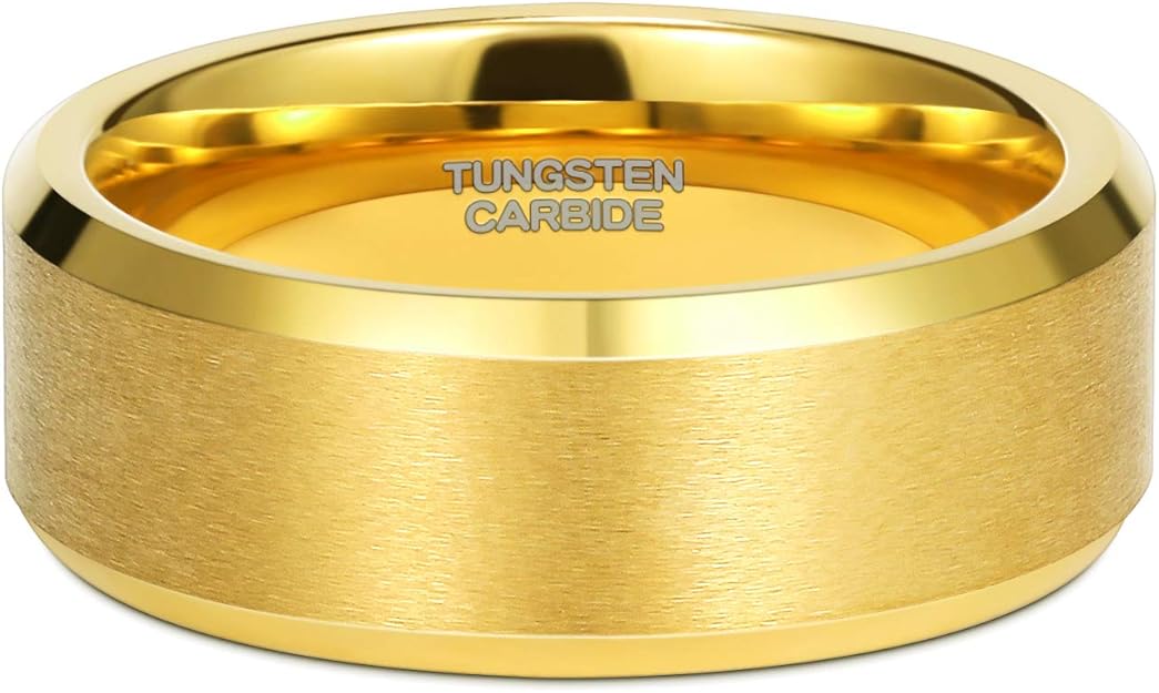 8MM/6MM Tungsten Wedding Rings, Personalized His & Hers Couples Ring Set, Anniversary Ring Set TCR519 (Copy)