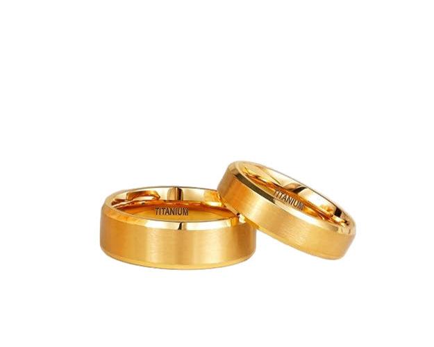 8MM/6MM Titanium Rings, Personalized His & Hers Couples Ring Set, Anniversary Ring Set TRB412