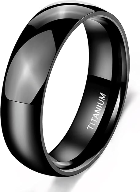 6MM/4MM Titanium Rings, Personalized His & Hers Couples Ring Set, Anniversary Ring Set TRB244