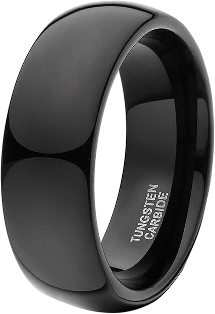 Orca Ring, Personalized Tungsten Ring for Men Polished Tungsten Carbide Engagement Wedding Band Customized Promise Ring TCR157