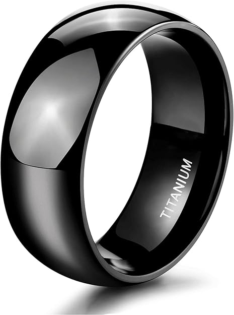 8MM/6MM Titanium Rings, Personalized His & Hers Couples Ring Set, Anniversary Ring Set TRB398